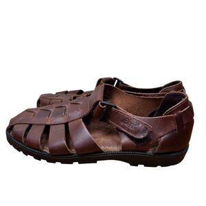 Bass Fisherman Sandal 10 Men Leather Brown Coastal Beach